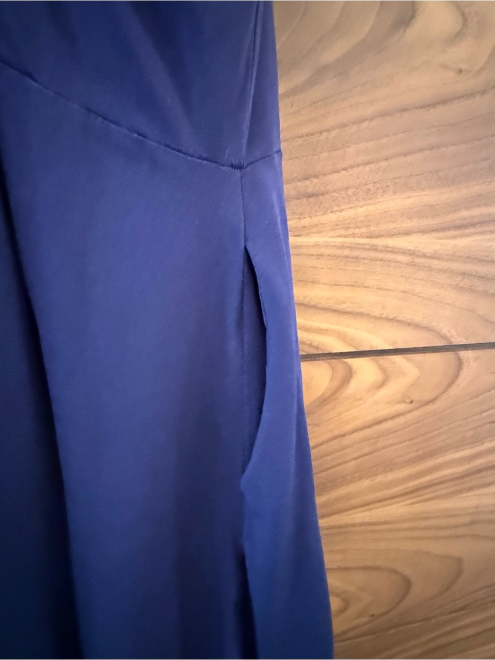 Pact Organic Fit & Flare Midi Dress Blue Women's Large - Picture 3 of 8